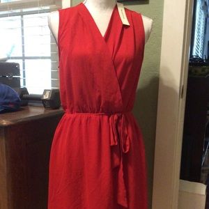 New Monteau faux-wrap red sleeveless dress | women’s size Large